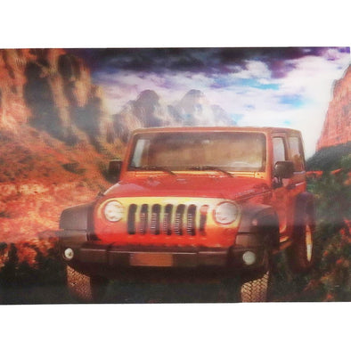 Red Jeep - 3D Lenticular Poster - 12x16 - NEW Poster 3Dstereo 