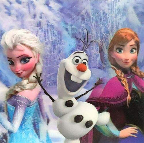 Frozen - Ana, Elsa, Olaf - 3D Lenticular Poster - 16 x 16 Print - New Poster 3Dstereo 