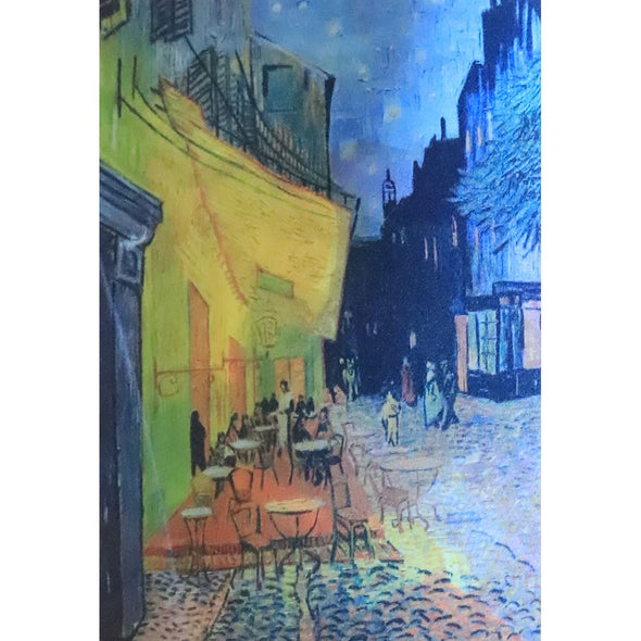 Van Gogh Self Portrait/Cafe Terrace - Dual Image Flicker Lenticular Postcard Greeting Card 3dstereo 