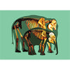 ELEPHANTS / SKELETON ANATOMICAL - Motion - 3D Lenticular Postcard - NEW Postcard 3dstereo 