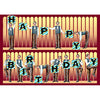 Happy Birthday - Flicker Lenticular Postcard Greeting Card - NEW Post Cards 3dstereo 