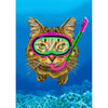Diving Cat - Flicker Lenticular Postcard Greeting Card - NEW Post Cards 3dstereo 
