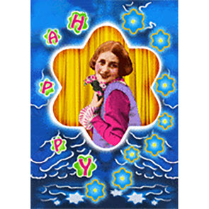 Happy Birthday Nostalgic - Flicker Lenticular Postcard Greeting Card - NEW Post Cards 3dstereo 