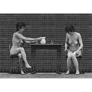 Muybridge - Motion Postcard - Nude Ladies Sitting at Table Greeting Card - NEW Post Cards 3dstereo 