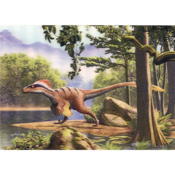 Utahraptor - 3D Lenticular Postcard Greeting Card - NEW Postcard 3dstereo 