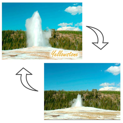 Old Faithful erupting, Yellowstone - 3D Magnet for Refrigerator, Whiteboard, Locker MAGNET 3dstereo 