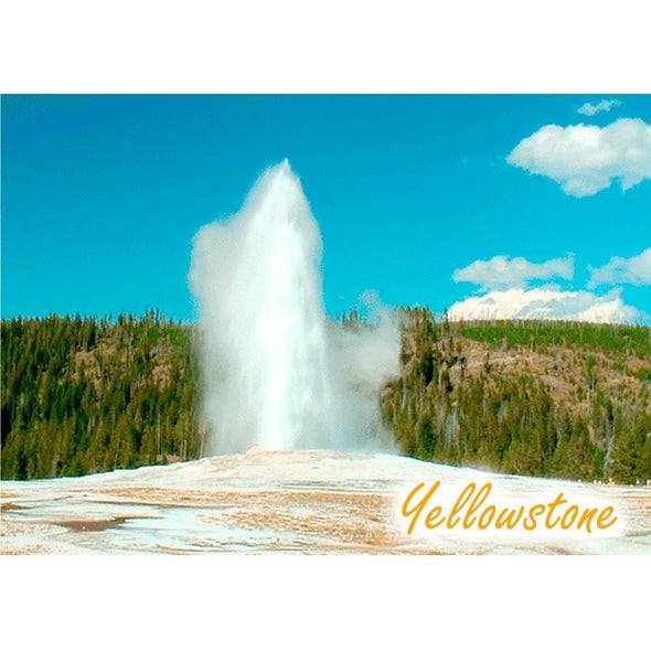 Old Faithful erupting, Yellowstone - 3D Magnet for Refrigerator, Whiteboard, Locker MAGNET 3dstereo 