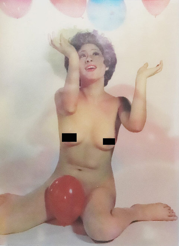 7 ANDREW - Pinup Postcard/Greeting Card (Flicker Lenticular) - 'Balloons' - c.1960s 3dstereo 