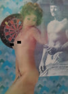 7 ANDREW - Pinup Postcard/Greeting Card (Flicker Lenticular) - 'Darts w/Charles' - c.1960s 3dstereo 