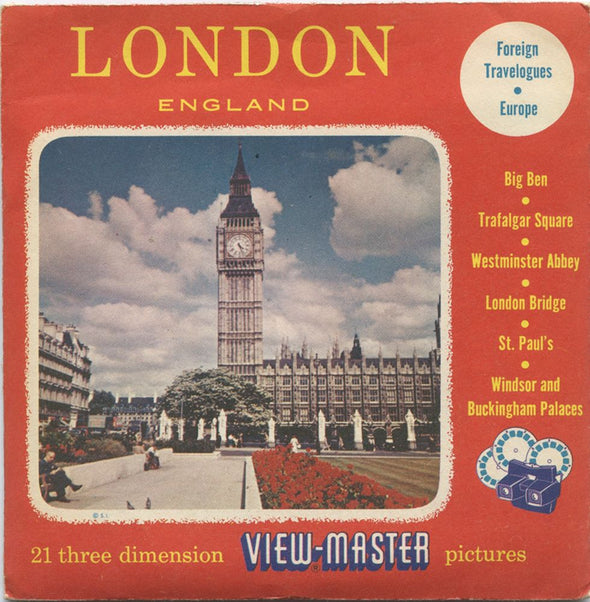 London - England - View-Master 3 Reel Packet - vintage Packet 3dstereo 