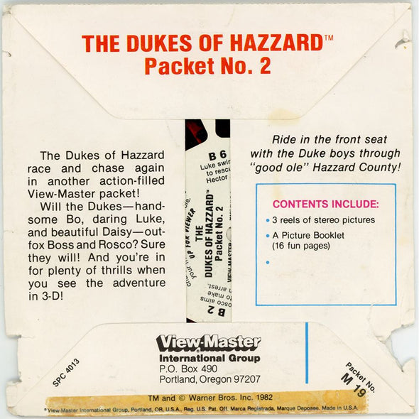 The Dukes of Hazzard - Packet No. 2 - View-Master 3 Reel Packet - 1980s - Vintage - BARG-M19-V2nk Packet 3dstereo 