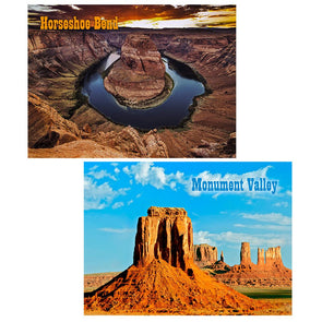 Monument Valley & Horseshoe Bend - 2 different 3D Magnets Popular Combo for Savings MAGNET 3Dstereo 