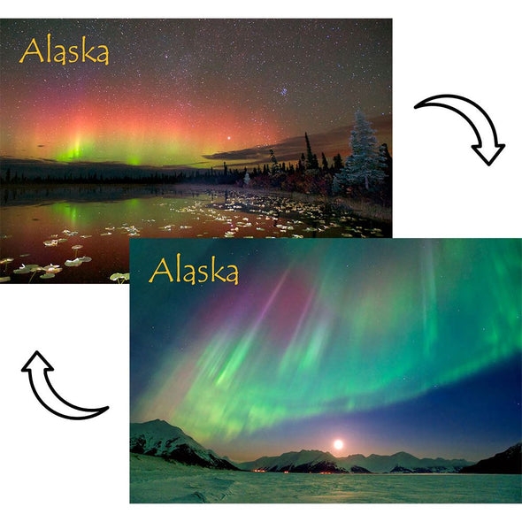 Alien & Aurora Borealis - 2 different 3D Magnets Popular Combo for Savings MAGNET 3Dstereo 