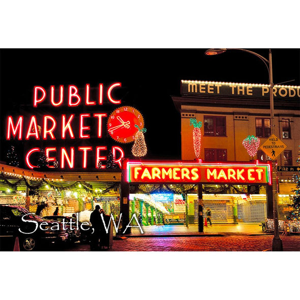 Pikes Place Market - 2 Image 3D Magnet for Refrigerator, Whiteboard, Locker MAGNET 3dstereo 