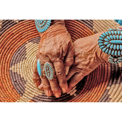 Native Hands and Basket - 3D Magnet for Refrigerator, Whiteboard, Locker MAGNET 3dstereo 