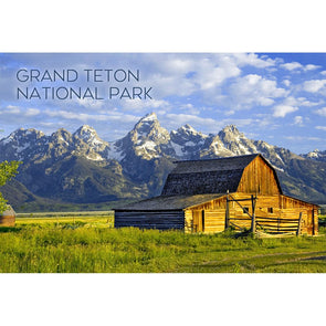 Tetons with Barn - 3D Magnet for Refrigerator, Whiteboard, Locker MAGNET 3dstereo 