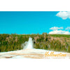 Old Faithful erupting, Yellowstone - 2 Image - 3D Magnet for Refrigerator, Whiteboard, Locker MAGNET 3dstereo 