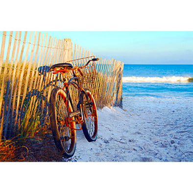 Bicycle on Beach - 3D Magnet for Refrigerator, Whiteboard, Locker MAGNET 3dstereo 