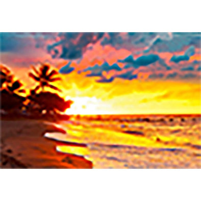 Tropical Sunset - 3D Magnet for Refrigerator, Whiteboard, Locker MAGNET 3dstereo 