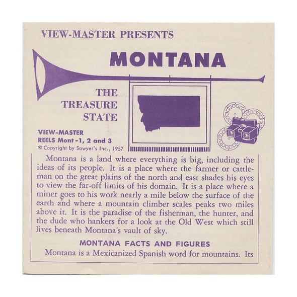 5 ANDREW - Montana - View-Master 3 Reel Packet - 1957 - vintage - MONT-1,2,3-S3 Packet 3dstereo 
