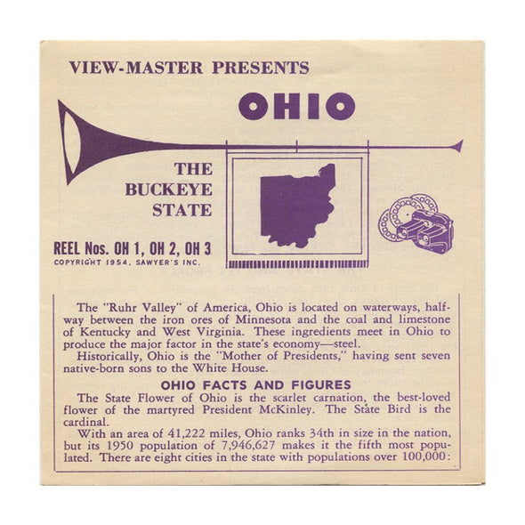 9 ANDREW - Ohio - View-Master 3 Reel Economy Packet - vintage - OH-1,2,3-S3 Packet 3Dstereo 