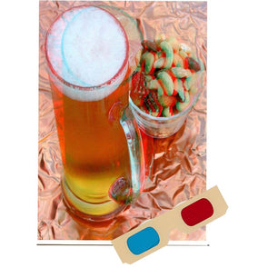 Beer - Phantogram Greeting Card - with 3D Glasses - Image Pops Up from the Card - Unique 3D - NEW collections 3dstereo 