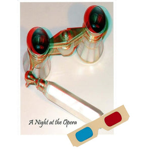 Opera Glasses - Phantogram Greeting Card - with 3D Glasses - Image Pops Up from the Card - Unique 3D - NEW collections 3dstereo 