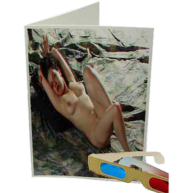 Relaxing Nude in Repose - Phantogram Greeting Card - with 3D Glasses - Nude Image Pops Up from the Card - Unique 3D - NEW Phantogram 3Dstereo 