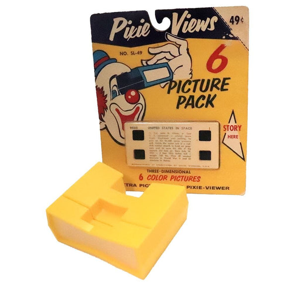 Pixie Viewer - American Wild Animals - 6 Kodachrome Color Cards & Viewer Box - vintage 3Dstereo 