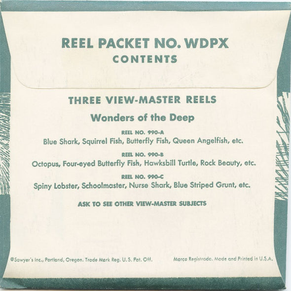 9 ANDREW - Wonders of the Deep - View-Master 3 Reel Packet - vintage - 990-A,B,C-S1 Packet 3Dstereo 