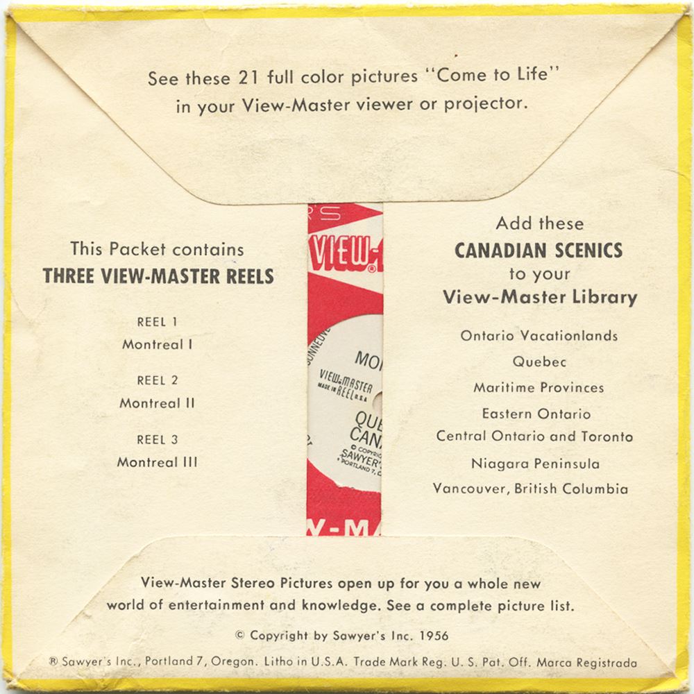 View Master Packet Montreal - View-Master 3 Reel Packet - 1956 - vintage - A051-S4 ...