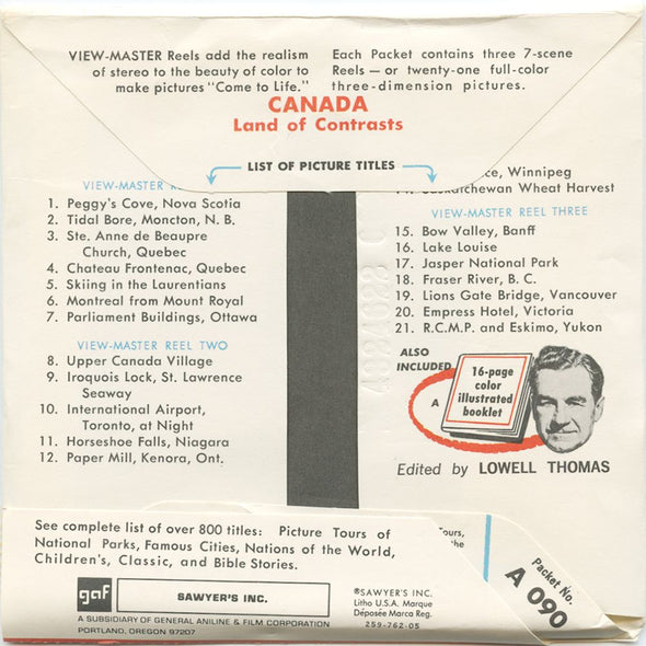 9 ANDREW - Canada - View-Master 3 Reel Packet - vintage - A090-G1A Packet 3Dstereo 
