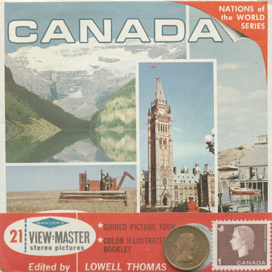 6 ANDREW - Canada - View-Master 3 Reel Packet - Coin & Stamp - Nations of the World - vintage - A090-S6A Packet 3dstereo 