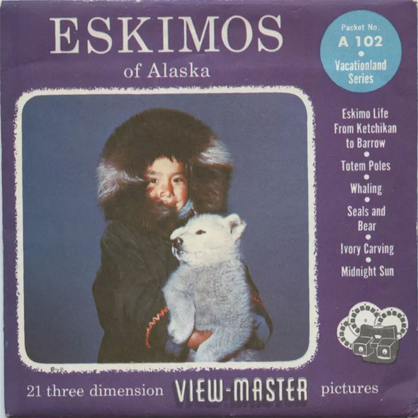 5 ANDREW - Eskimos of Alaska - View-Master 3 Reel Packet - vintage - A102-S4 Packet 3dstereo 