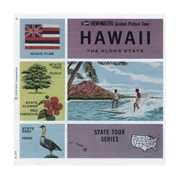 Hawaii - View-Master 3 Reel Packet - 1974 - vintage - A120-G3B Packet 3dstereo 