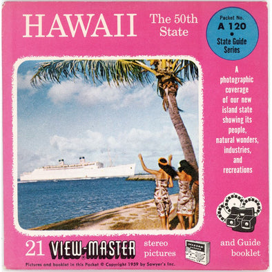 Hawaii the 50th State - ViewMaster 3 Reel Packet - 1959 - vintage - A120-S4 Packet 3dstereo 