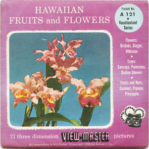 5 ANDREW - Hawaiian Fruits and Flowers - View-Master 3 Reel Packet - 1958 - vintage - A121-S4 Packet 3dstereo 