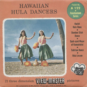 5 ANDREW - Hawaiian Hula Dancers - View-Master 3 Reel Packet - 1958 - vintage - A122-S4 Packet 3dstereo 