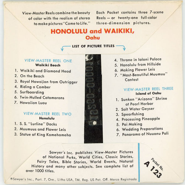 Honolulu - View-Master 3 Reel Packet - vintage PKT 3Dstereo 