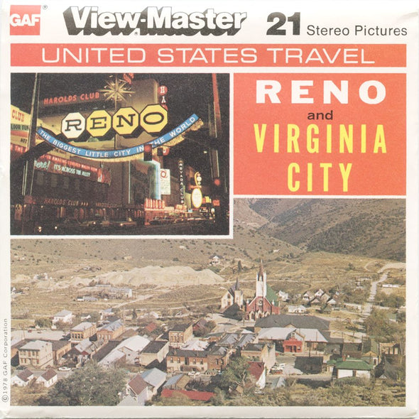 10 ANDREW - Reno and Virginia City - View-Master 3 Reel Packet - vintage - A157-G6 Packet 3dstereo 