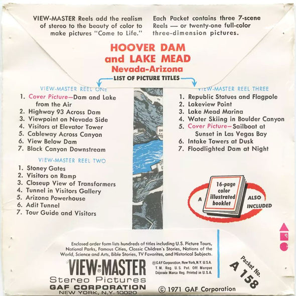 5 ANDREW - Hoover Dam - View-Master 3 Reel Packet - 1971 - vintage - A158B-V2 Packet 3dstereo 