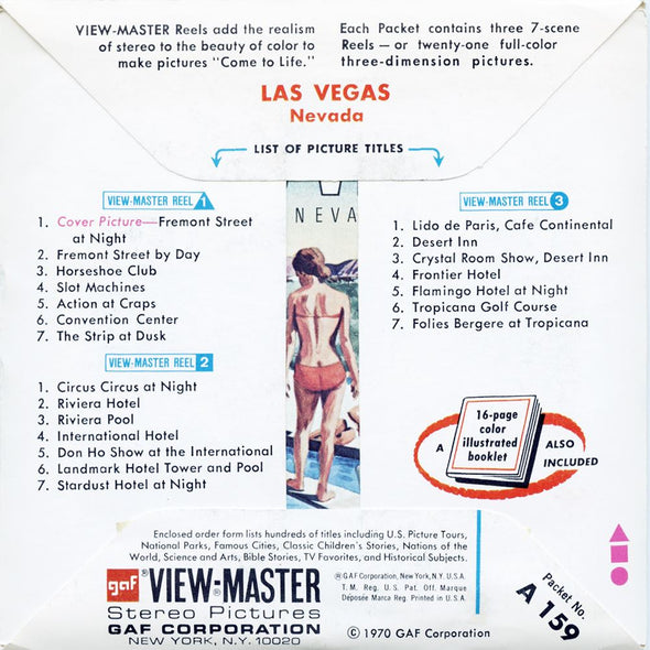 5 ANDREW - Las Vegas - View-Master 3 Reel Packet - vintage - A159-G1B Packet 3dstereo 