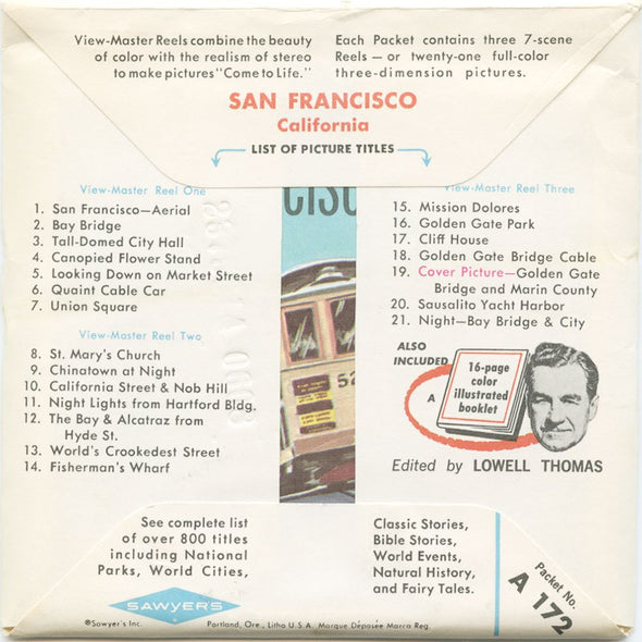 10 ANDREW - San Francisco - View-Master 3 Reel Economy Packet - vintage - A172-S6B Packet 3dstereo 