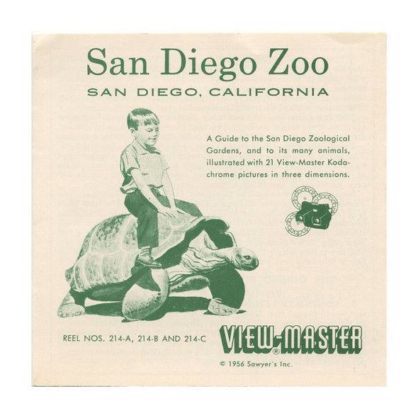 10 ANDREW - San Diego Zoo - View-Master 3 Reel Economy Packet - vintage - 214-A,B,C-S3 Packet 3dstereo 