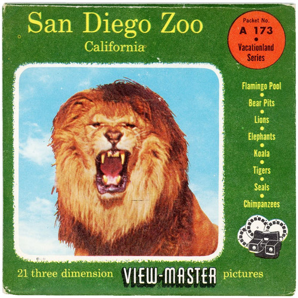 San Diego Zoo - View-Master 3 Reel Packet - vintage - A173-S4 Packet 3dstereo 