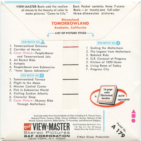 5 ANDREW - Tomorrowland - View-Master 3 Reel Packet - vintage - A179-G3E Packet 3dstereo 