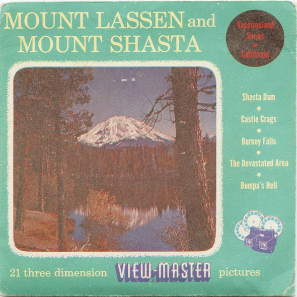 9 ANDREW - Mount Lassen and Mount Shasta - View-Master 3 Reel Economy Packet - vintage - 135-A,B,C-S3 Packet 3Dstereo 