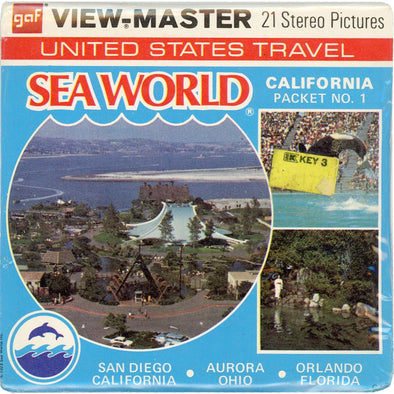 Sea World - California - Packet No.1 - View-Master 3 Reel Packet - 1973 - vintage - A192-G3C Packet 3dstereo 