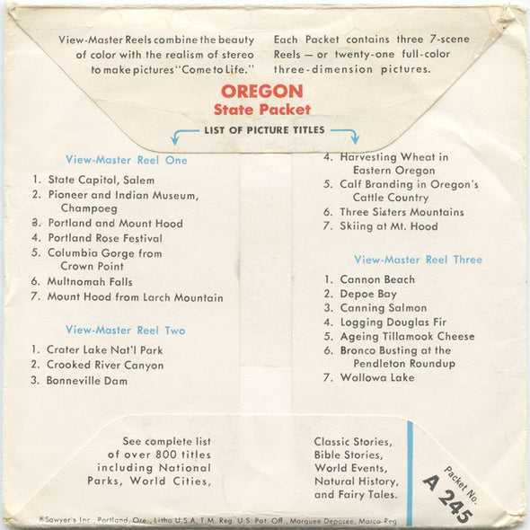 9 ANDREW - Oregon - View-Master 3 Reel Economy Packet - vintage - A245-S5 Packet 3Dstereo 
