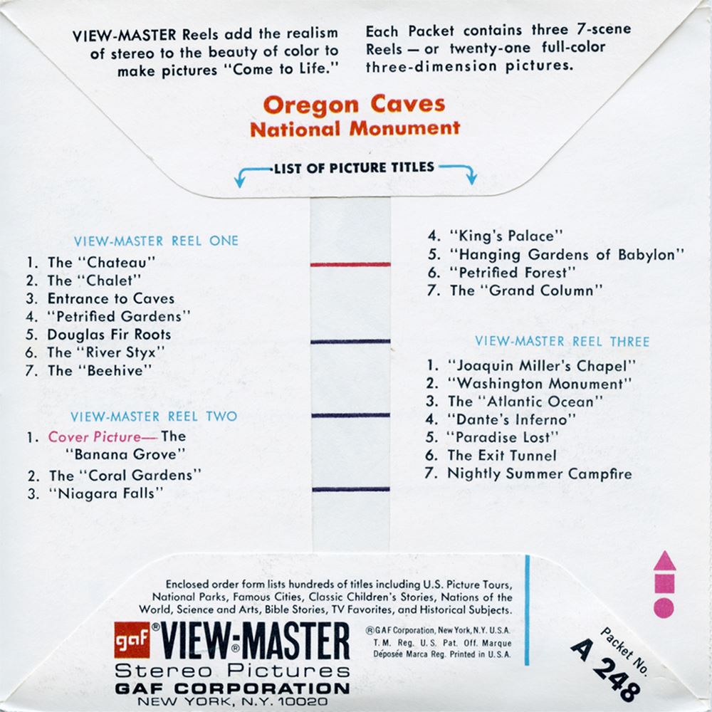 ViewMaster Oregon Caves National Monument - A248 - Vintage - 3